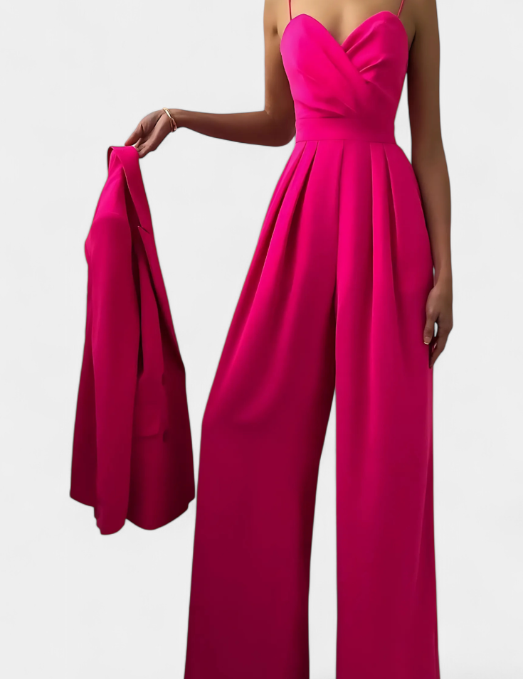 Romily Mono Sexy con Tirantes y Pierna Ancha Elegante