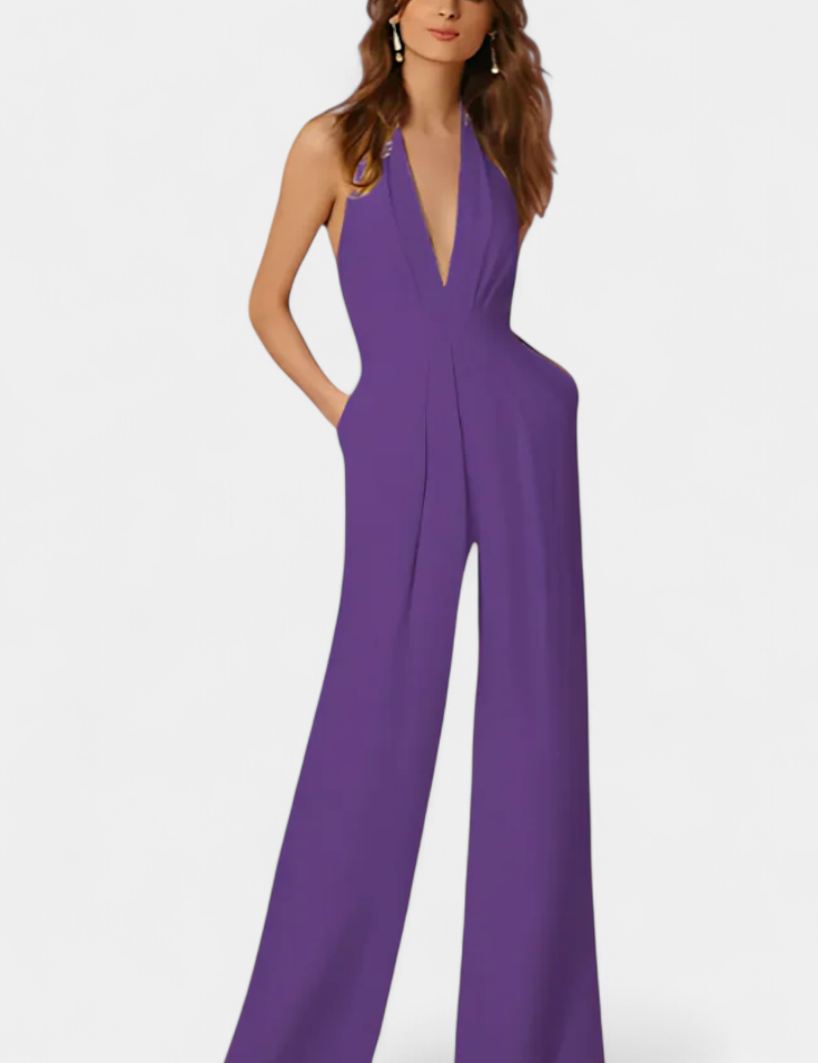 Lila Mono de Pierna Ancha con Elegancia Ligera