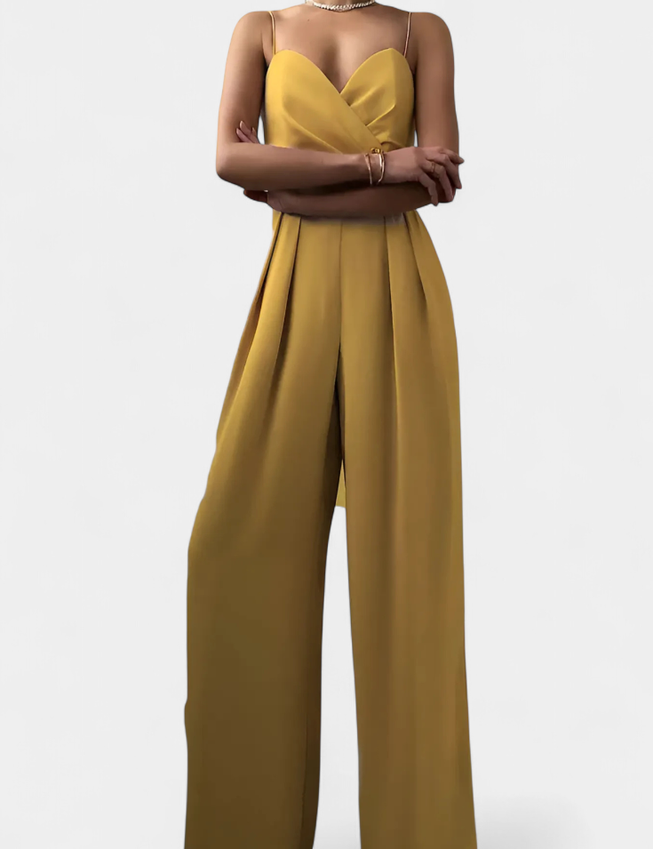 Romily Mono Sexy con Tirantes y Pierna Ancha Elegante